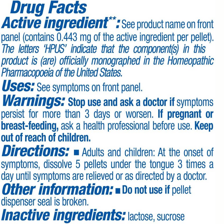 Drug facts for Boiron Laboratories Arsenicum Album 30x including uses, warnings, directions, and inactive ingredients.