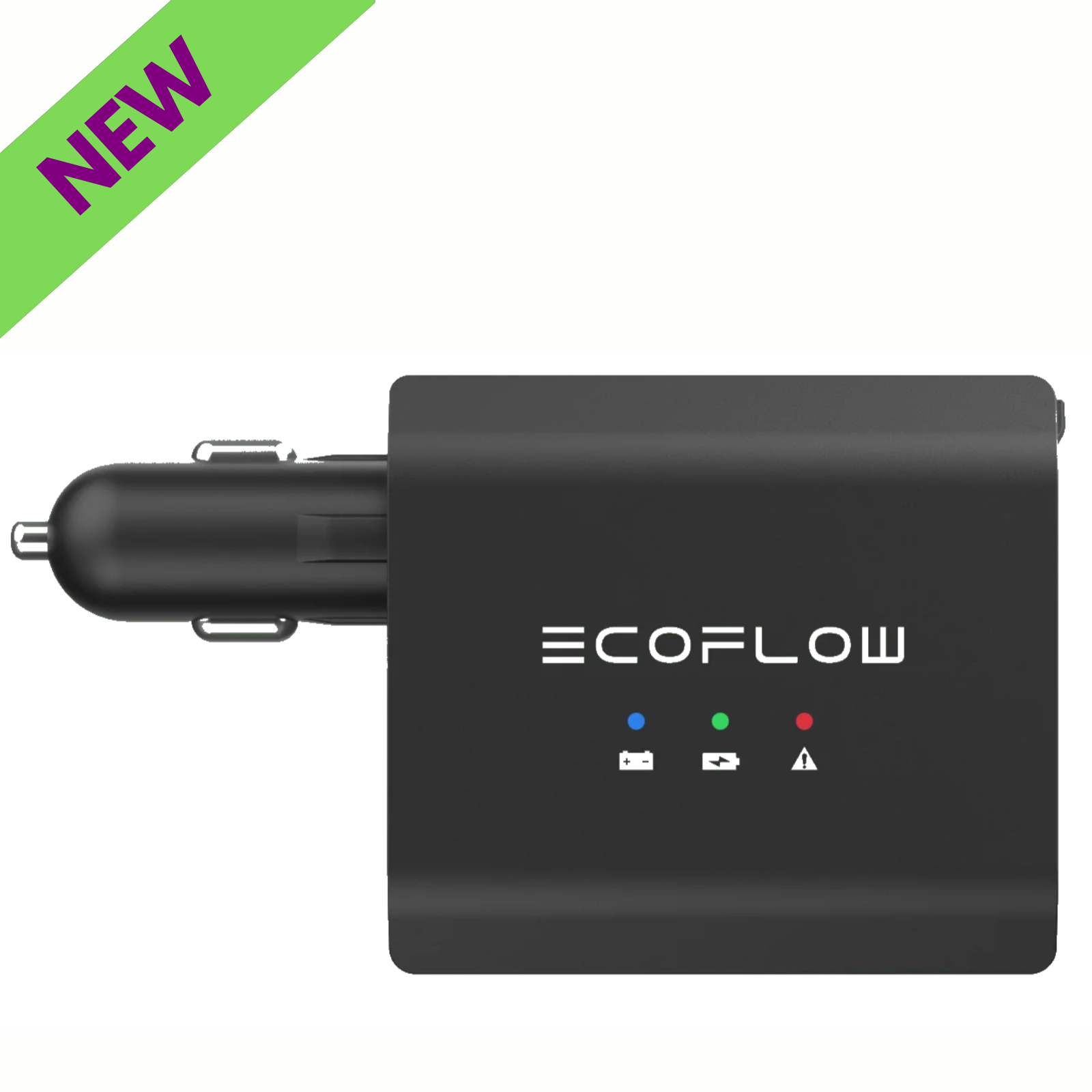 EcoFlow Smart Auto Battery Charger Portable Fast Charging For Cars and Devices with new label.