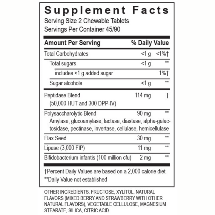 Transformation Enzymes Kidz Digest Chewable GI Enzymes 90 Caps