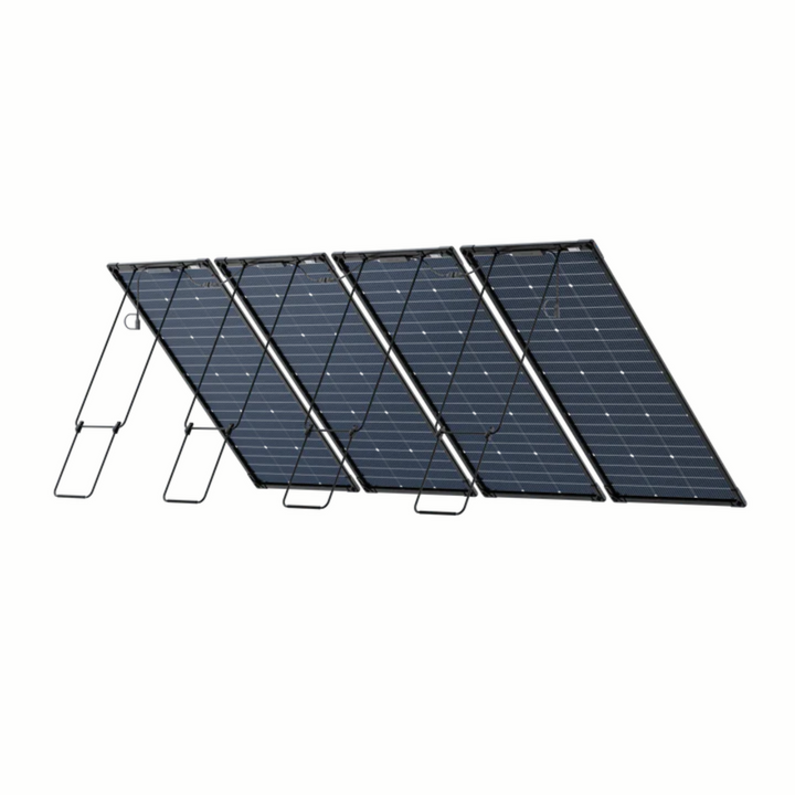 EcoFlow Four 125W Bifacial Modular Solar Panel for Efficient Energy Solutions showcasing its sleek design and efficient energy capture.