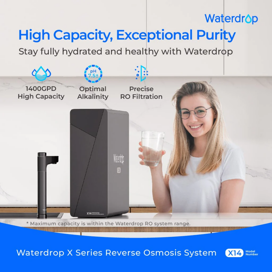 Waterdrop X Series Tankless Undersink Reverse Osmosis System X14 High Efficiency
