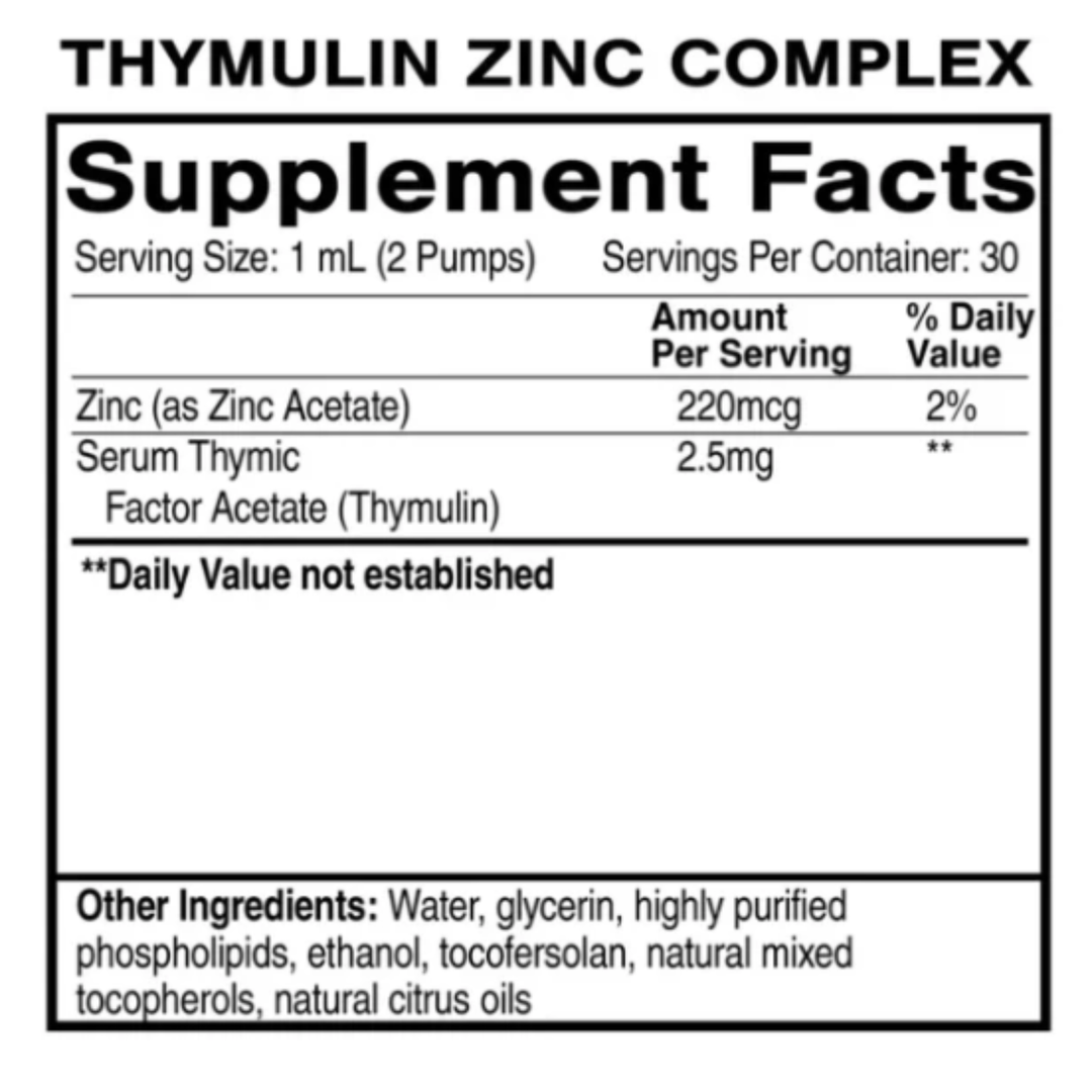 Quicksilver Scientific Thymulin Zinc Complex Supports Immune Balance 30mL