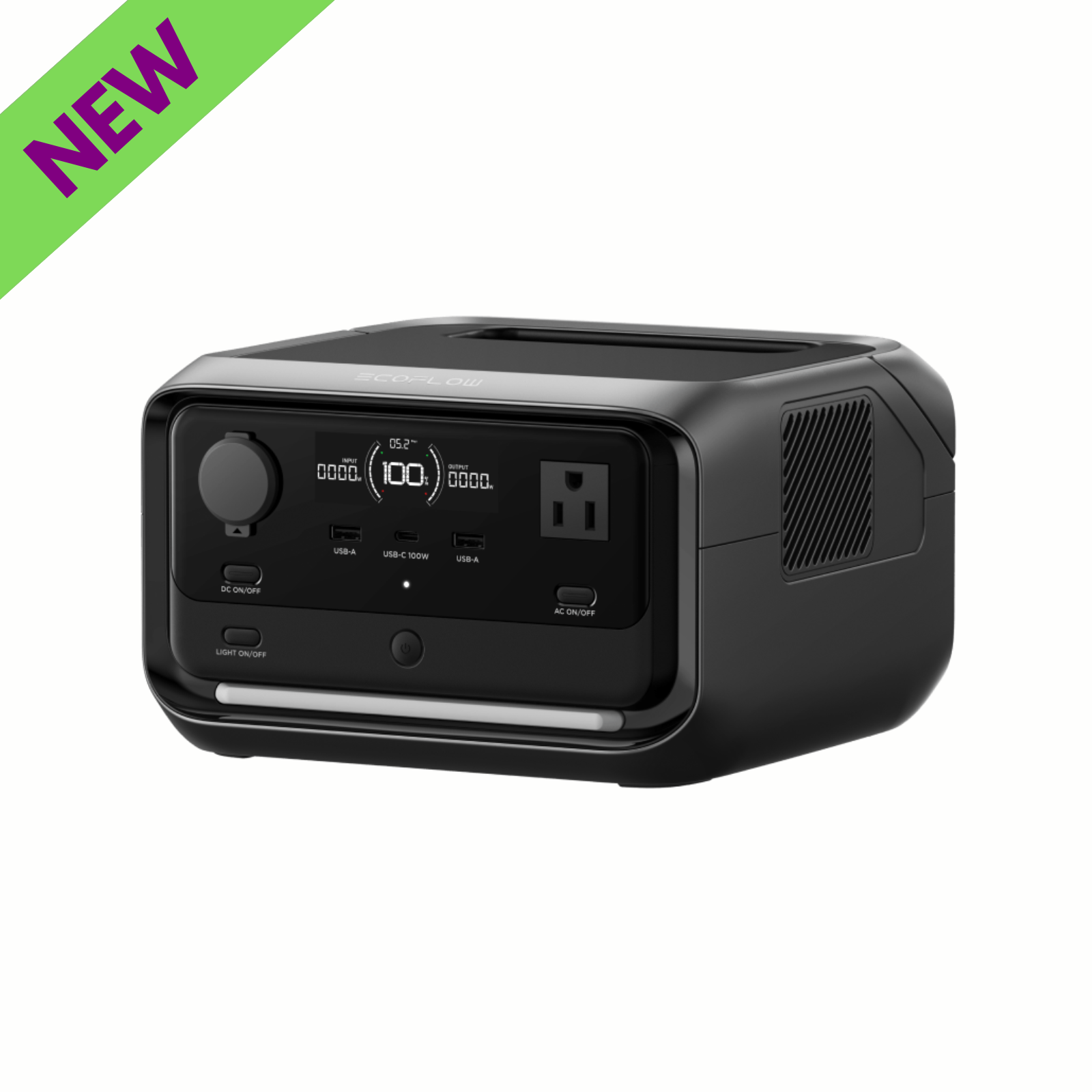 EcoFlow RIVER 3 Plus Portable Power Station 286Wh Capacity 600W Output with new label