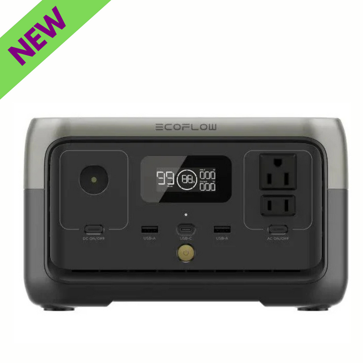 EcoFlow RIVER 2 Portable Power Station Lightweight Reliable Fast Charging Energy with display and multiple outlets