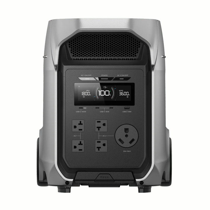 EcoFlow DELTA 3 Ultra Plus Portable Power Station front view with display and output ports