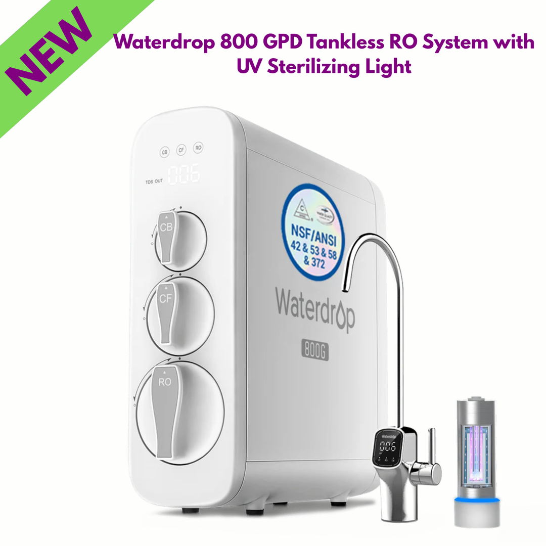 Waterdrop 800 GPD Tankless RO Purifier with UV Light 10-Stage Filtration G3P800