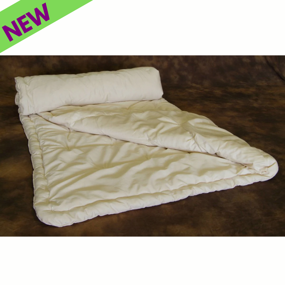 Holy Lamb Organic Wool Comforter in Twin size, showcasing a soft and breathable design ideal for year-round comfort.