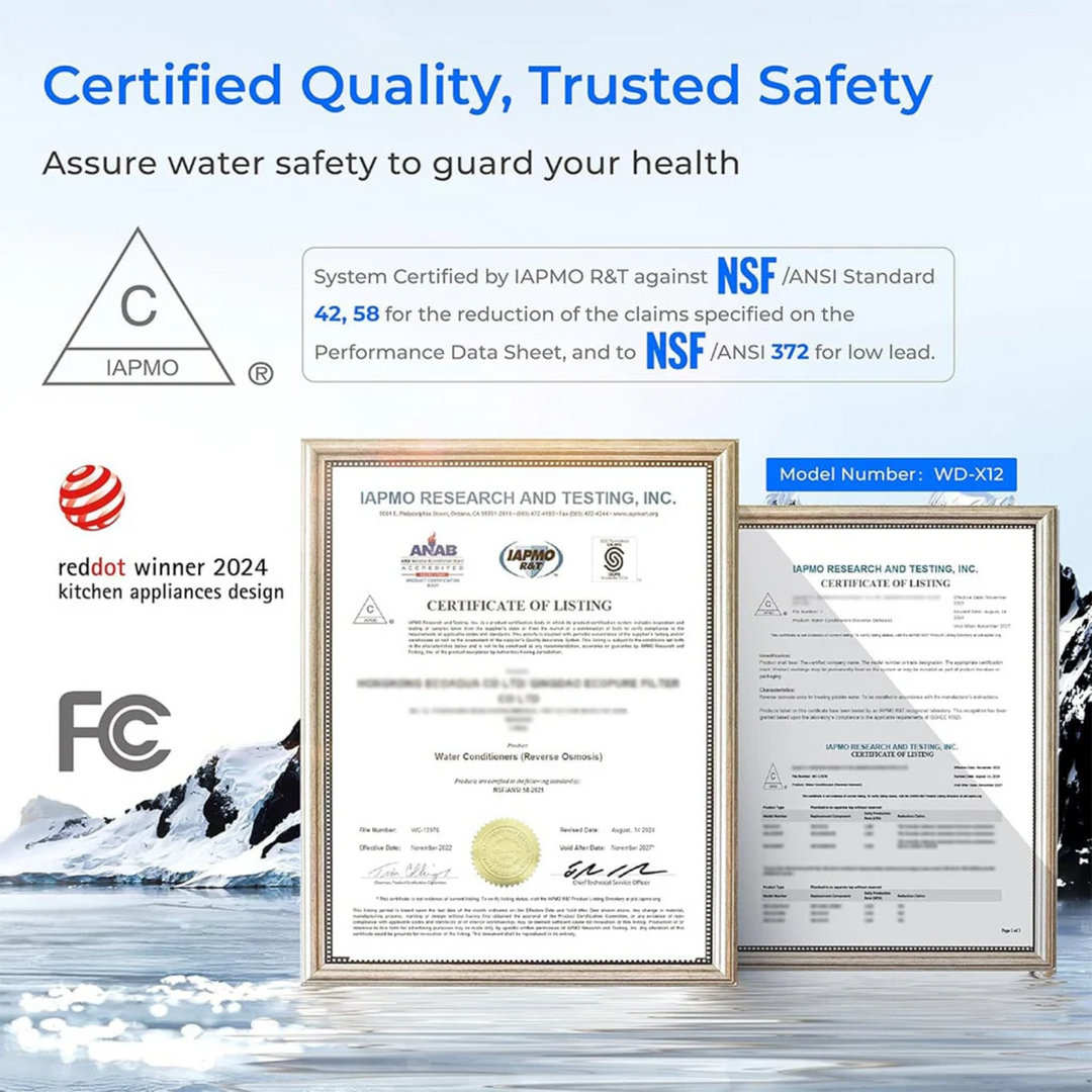 Waterdrop X Series Reverse Osmosis System X12 White Under Sink Water Filter Unit