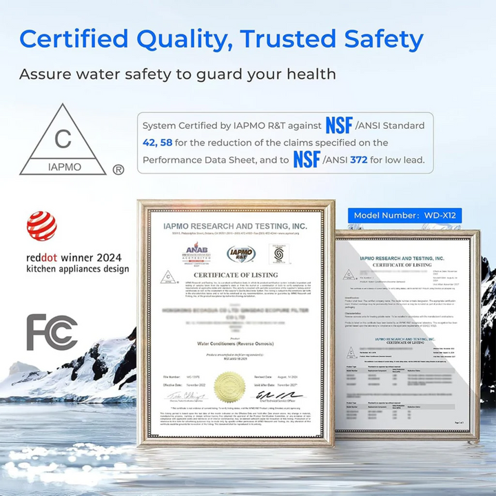 Waterdrop X Series Reverse Osmosis System X12 White Under Sink Water Filter Unit