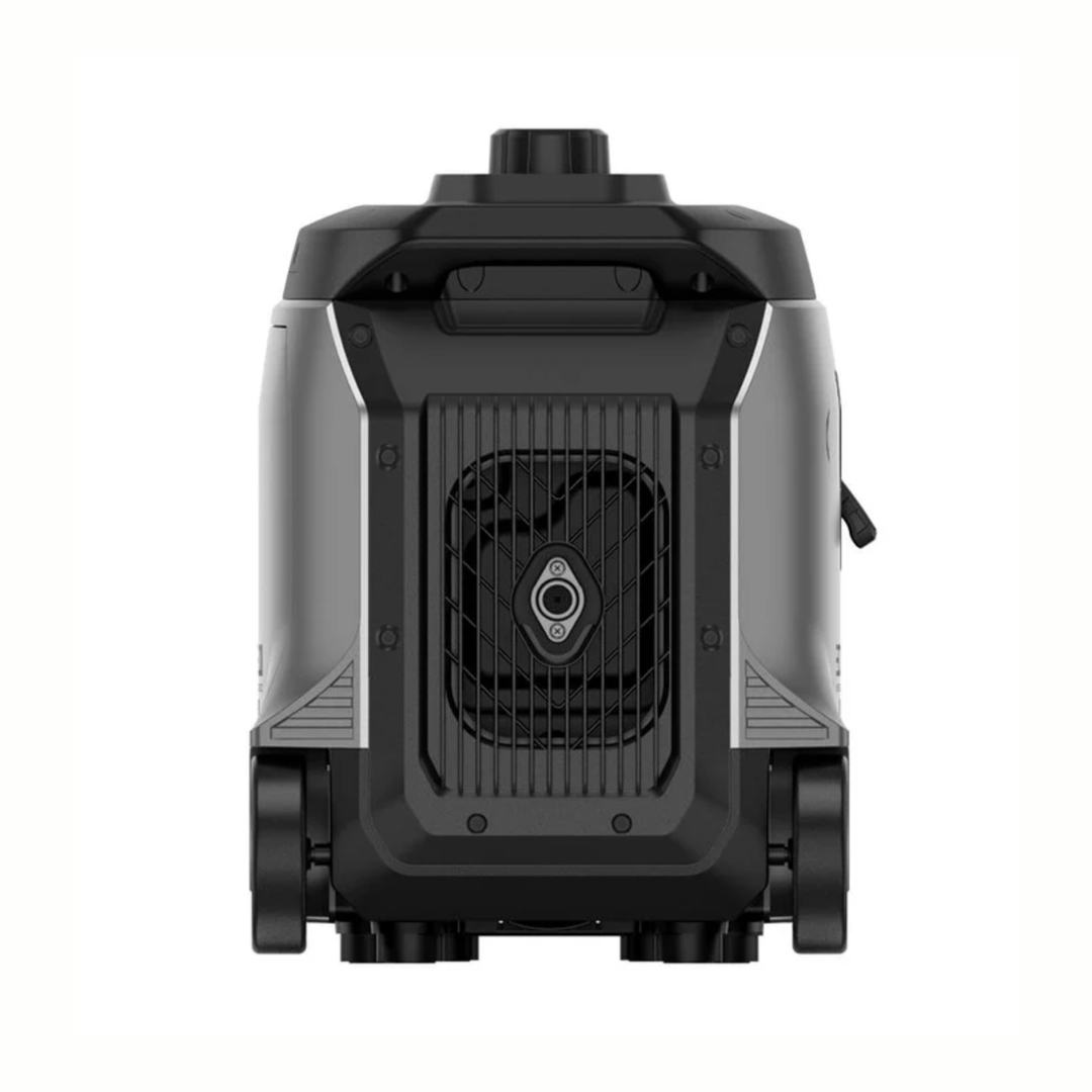 EcoFlow DELTA Pro 3 Portable Power Station back view with dual fuel generator design.