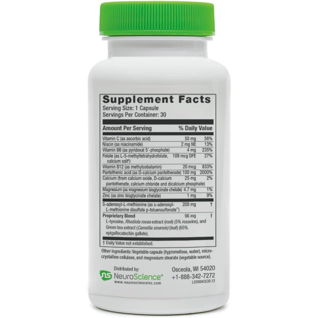 NeuroScience AdreCor with Same B Vitamins &amp; Amino Acids 30 Capsules