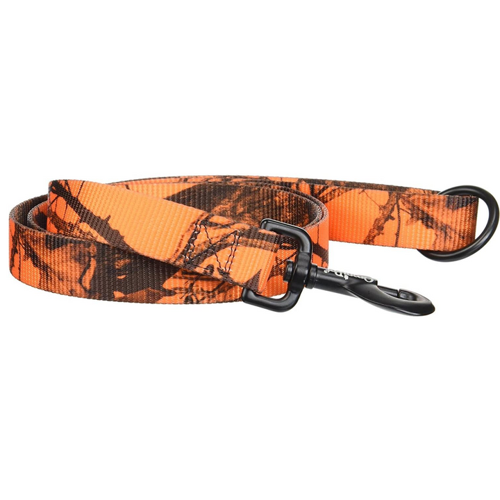 Omnipet Omnipet Nylon Dog 149N-BLZ Lead 1" x 4 ft Mossy Oak Blaze Orange Camo