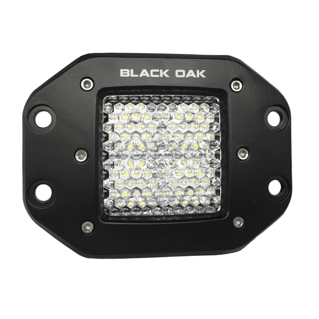 Black Oak LED Flush Flood Optics Pod Mount Light 10 Watt Cree Black Housing