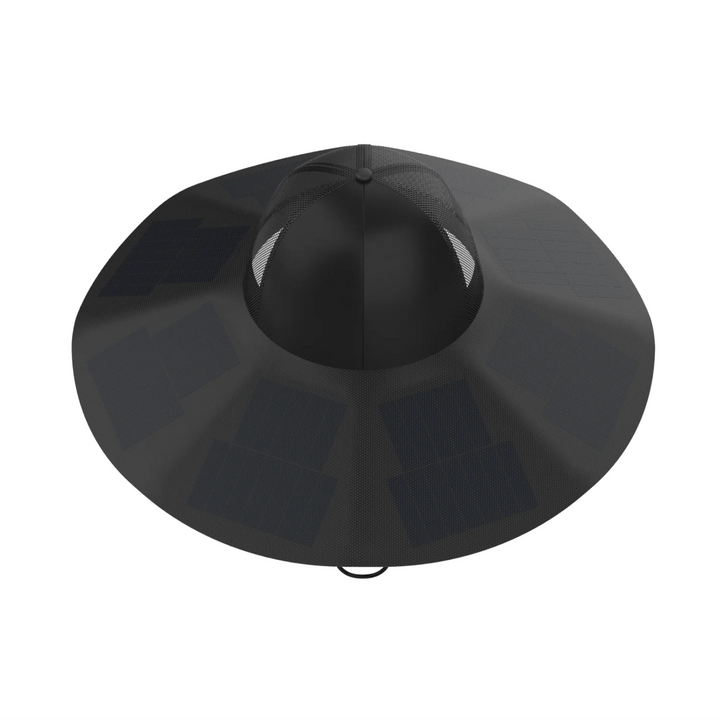 EcoFlow Power Hat Medium-Large 56-58CM featuring solar panels for USB charging and sun protection.