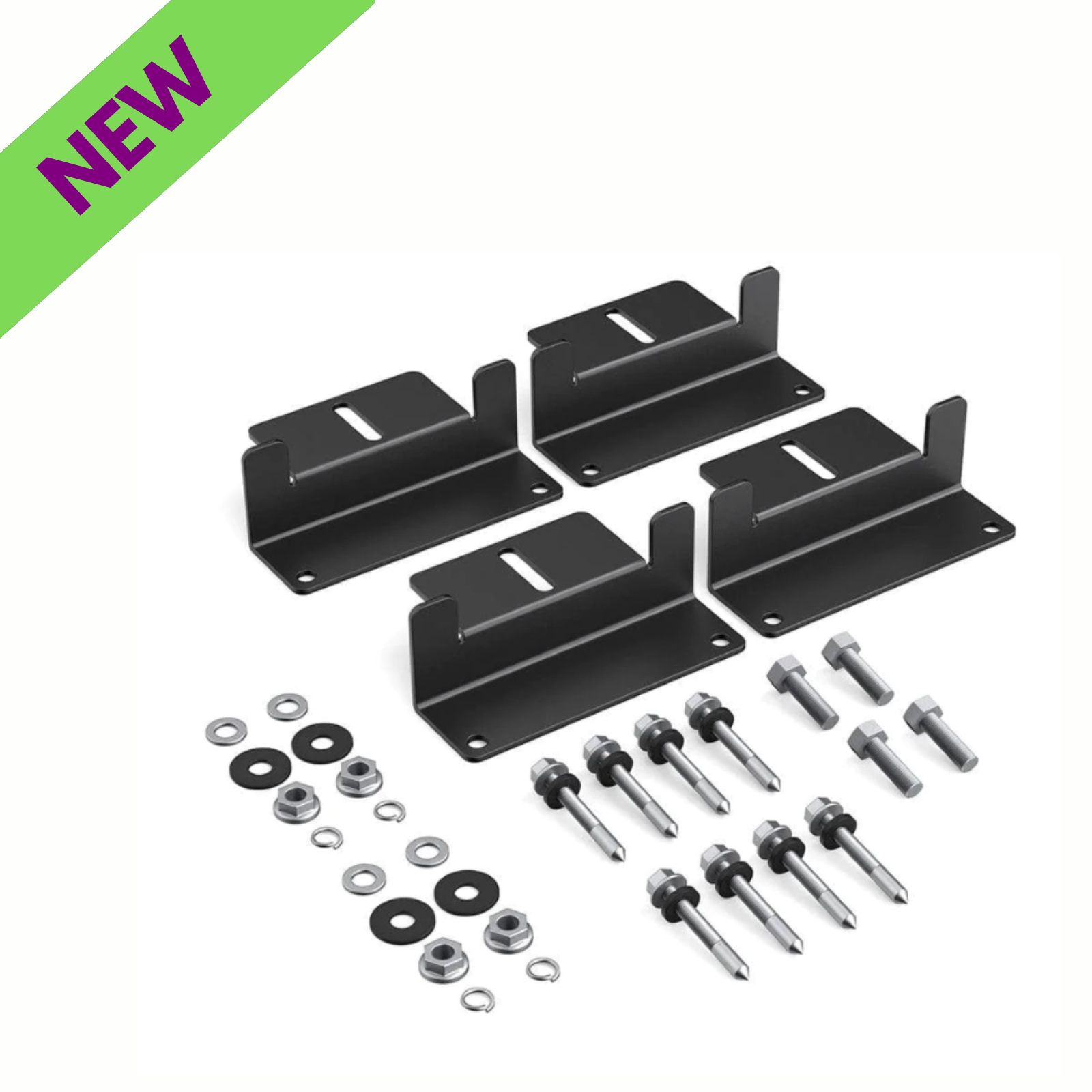 EcoFlow Rigid Solar Panel Mounting Feet With Screws Washers And Nuts for secure installation of solar panels.
