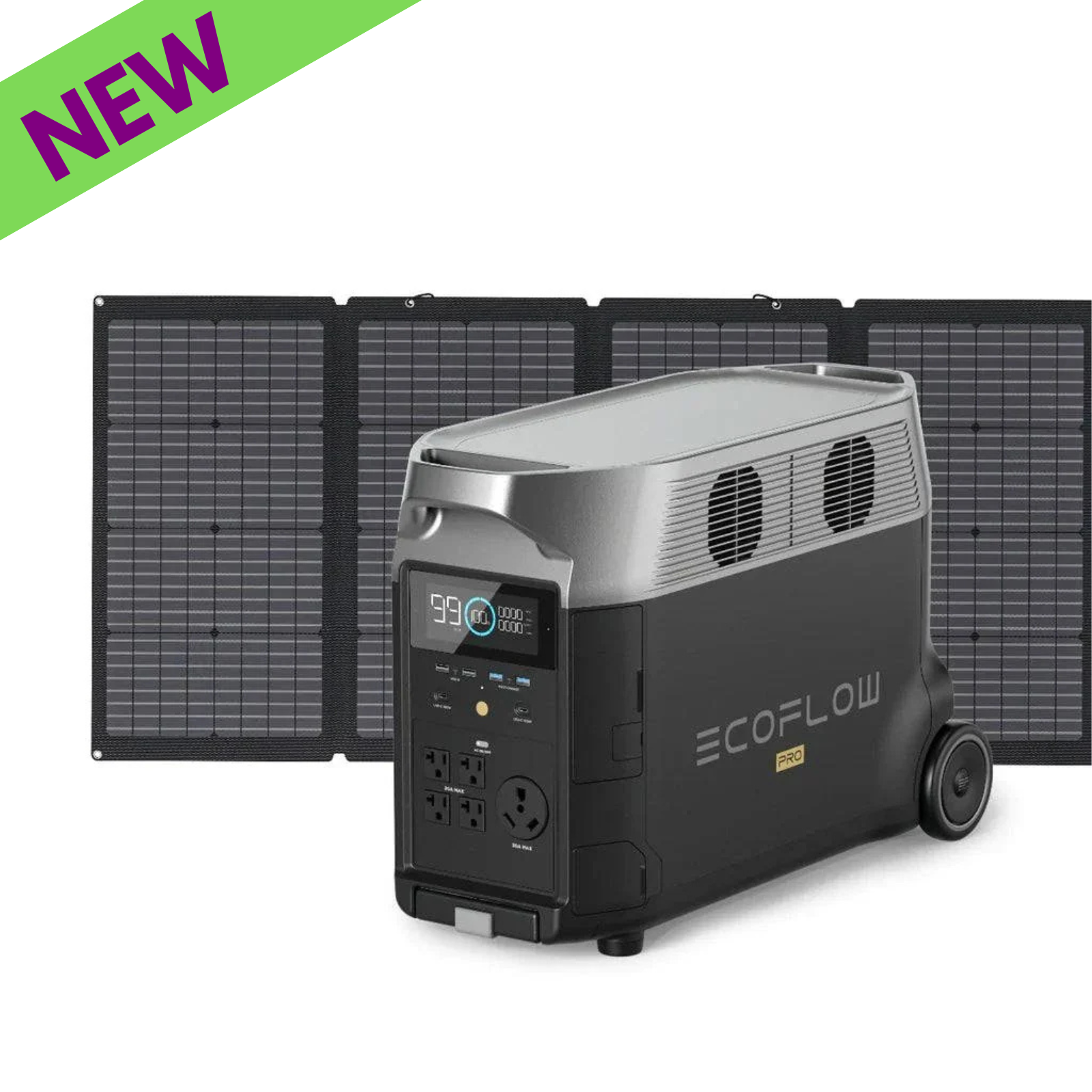 EcoFlow DELTA Pro 3600W Portable Power Station With One 220W Solar Panel for eco-friendly power solutions.