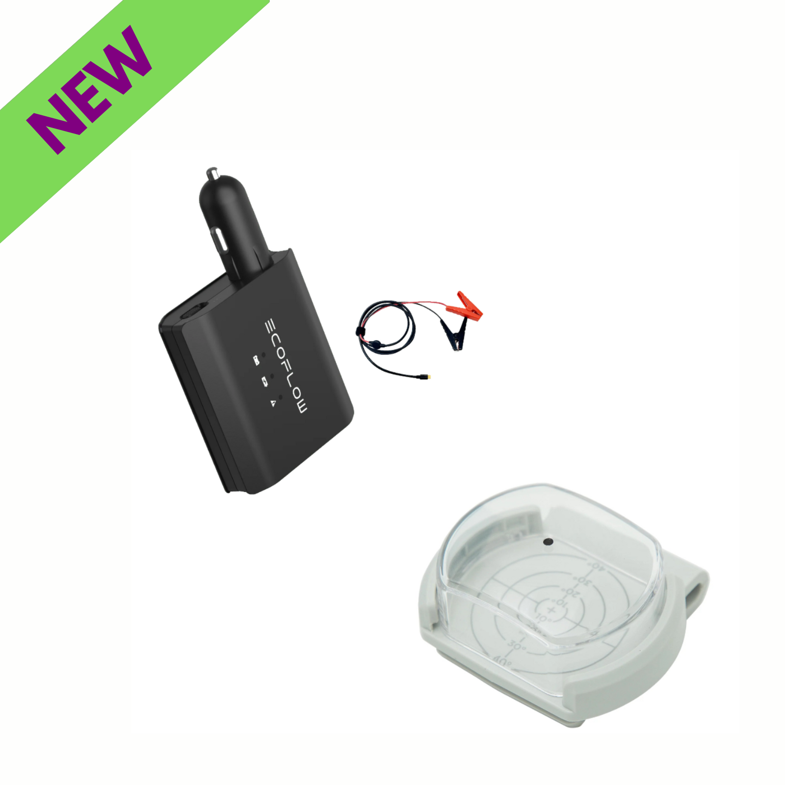 EcoFlow Smart Auto Battery Charger + 1 Solar Angle Guide 2 KIT with accessories for power stations