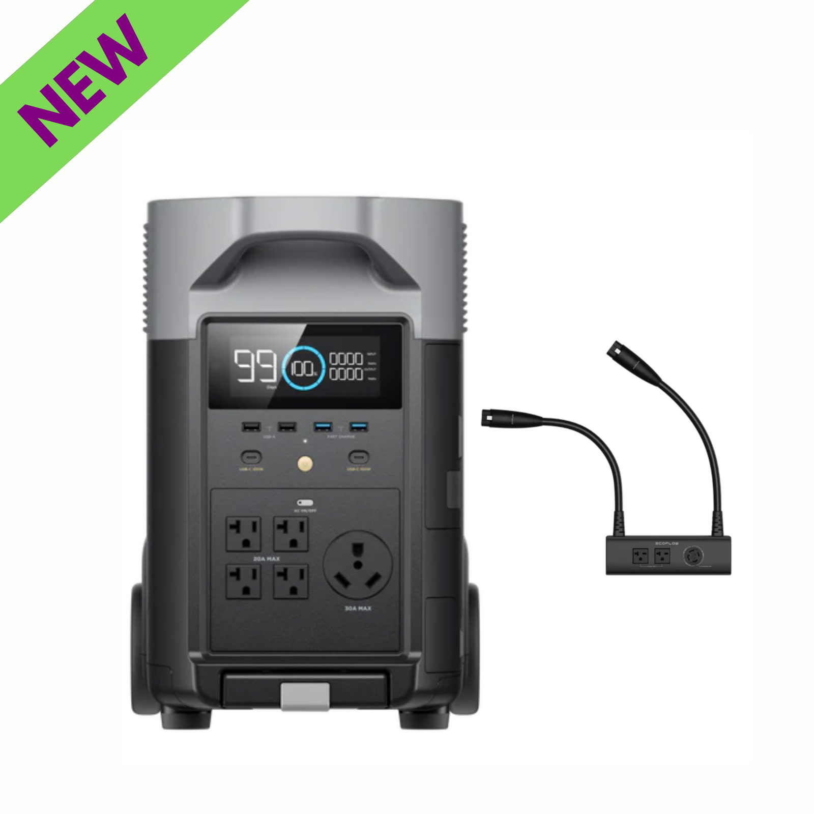 EcoFlow DELTA Pro Portable Power Station + One Double Voltage Hub 2 KIT with display and connectors