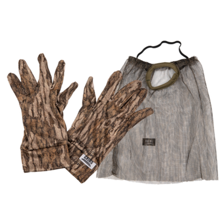 The Grind Face Mask and Glove Combo Mossy Oak Bottomland Ultimate Concealment
