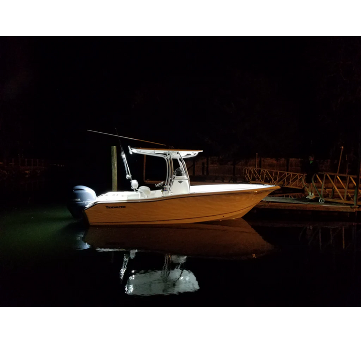 Black Oak LED 2 Inch Black Marine Flush Mount Spreader Light White Housing