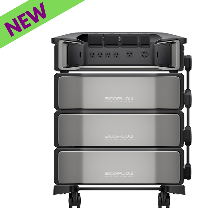 EcoFlow DELTA Pro Ultra Inverter + 3 Batteries 18kWh Home Backup Kit with new tag, compact design for reliable power management.