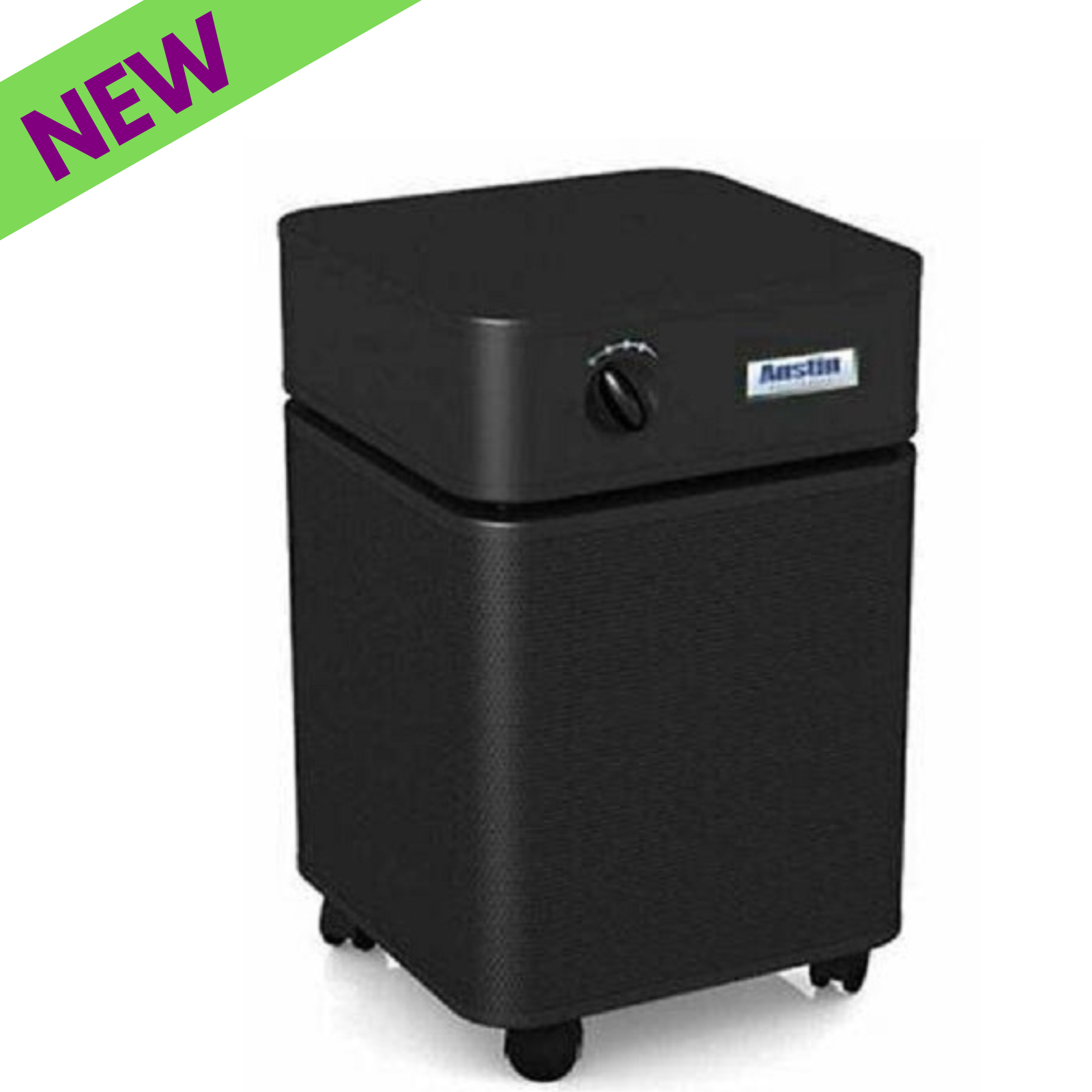 Austin Air HEPA Bedroom Machine HM402 Black air purifier with wheels for easy mobility