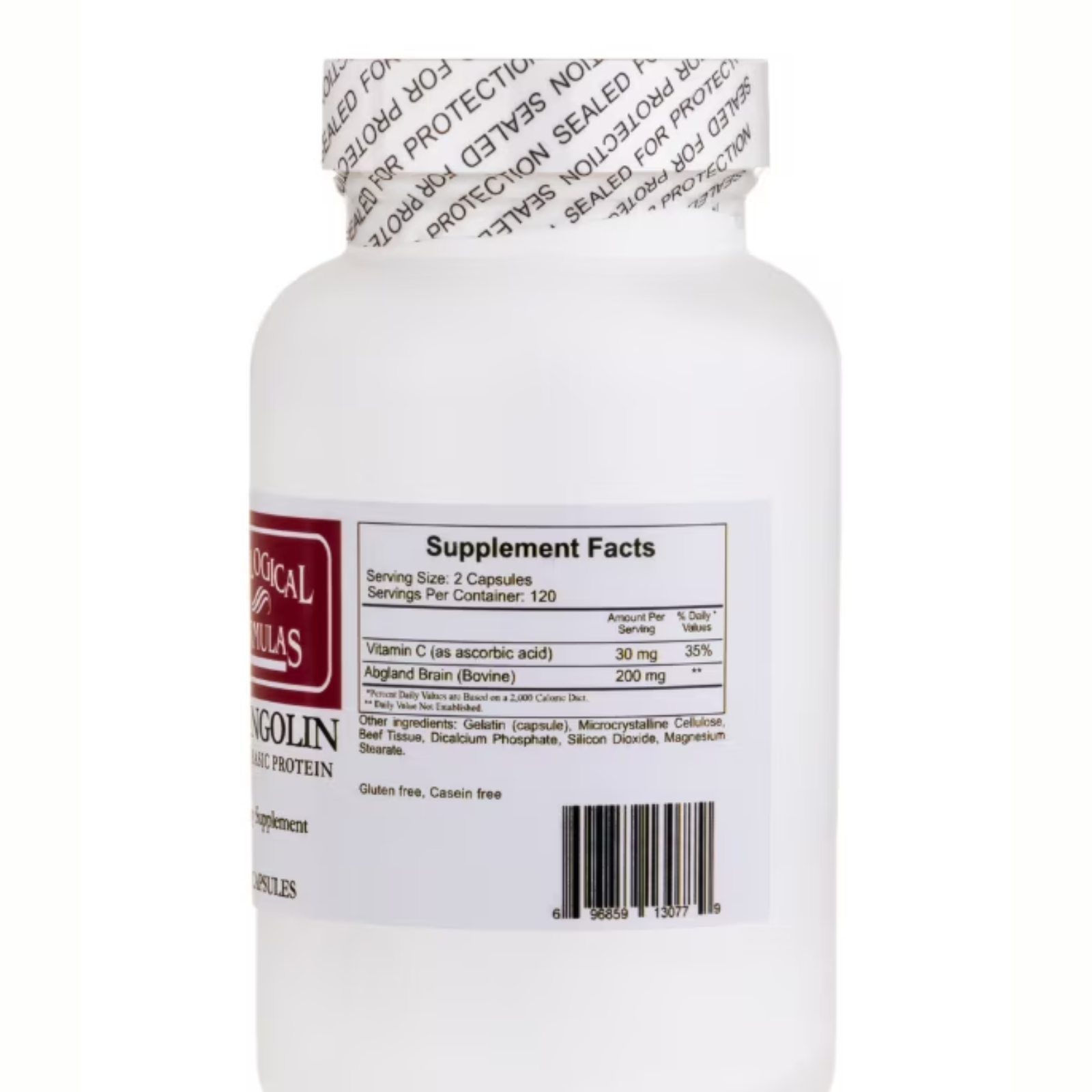 Ecological Formulas Sphingolin 240 Caps bottle displaying supplement facts and serving size information.