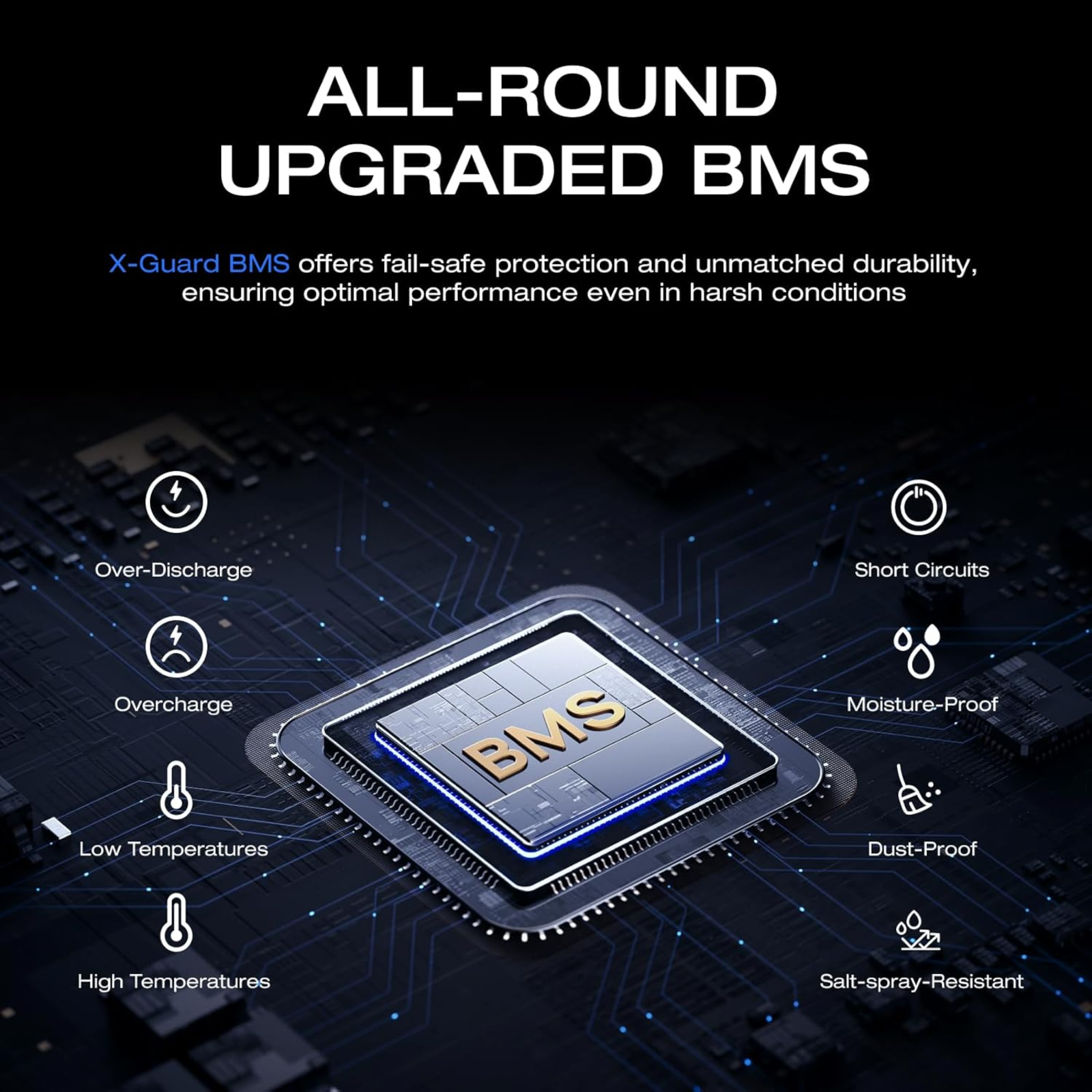 EcoFlow Lithium Battery with upgraded BMS for optimal performance in harsh conditions.
