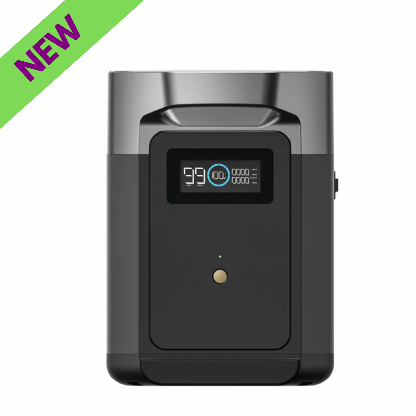 EcoFlow DELTA 2 Extra Battery 1024Wh Portable Power for Outdoor Home Backup - front view with display.