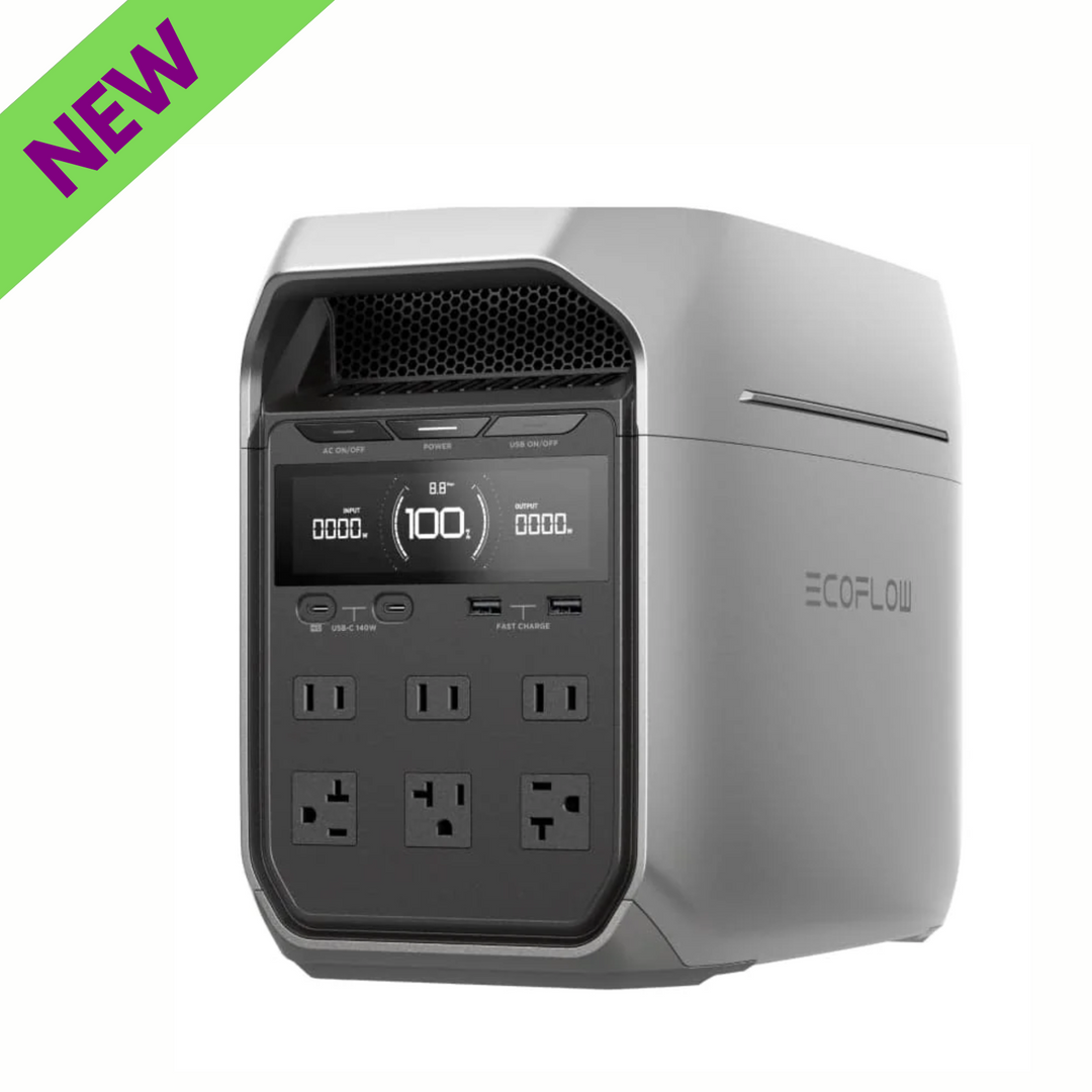 EcoFlow DELTA 3 Plus Portable Power Station 1024Wh 1800W AC Output with display showing power levels.