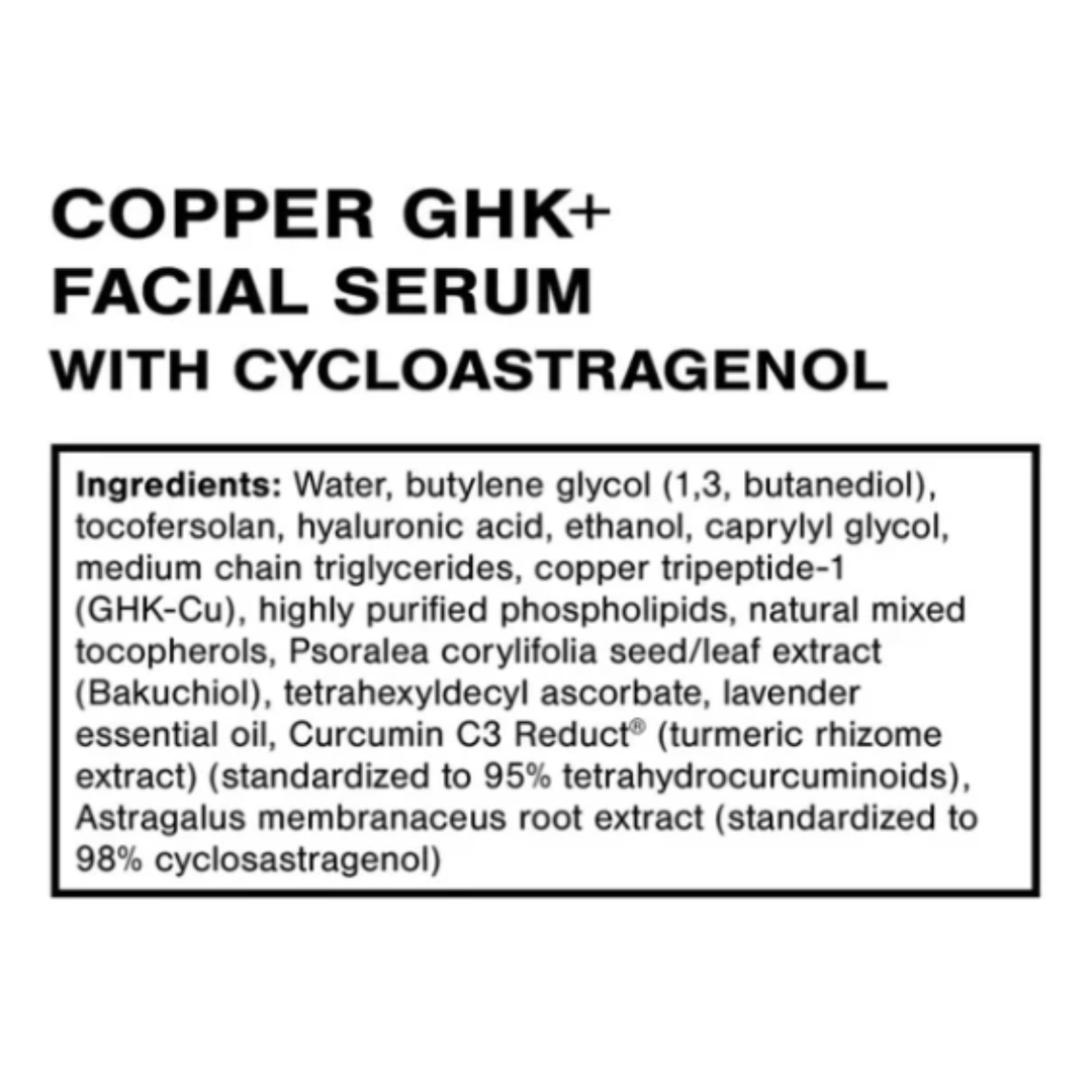 Quicksilver Scientific Copper GHK+ Facial Serum Skin Firming Support 30 mL