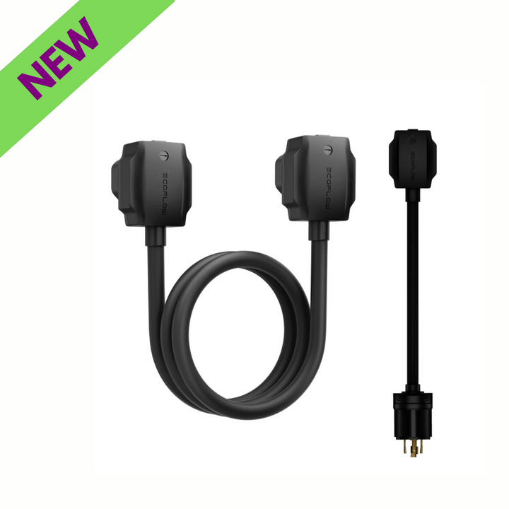 EcoFlow AC Generator Charging Adapter + Input-Output Cable 2 KIT with dual connectors and power plug