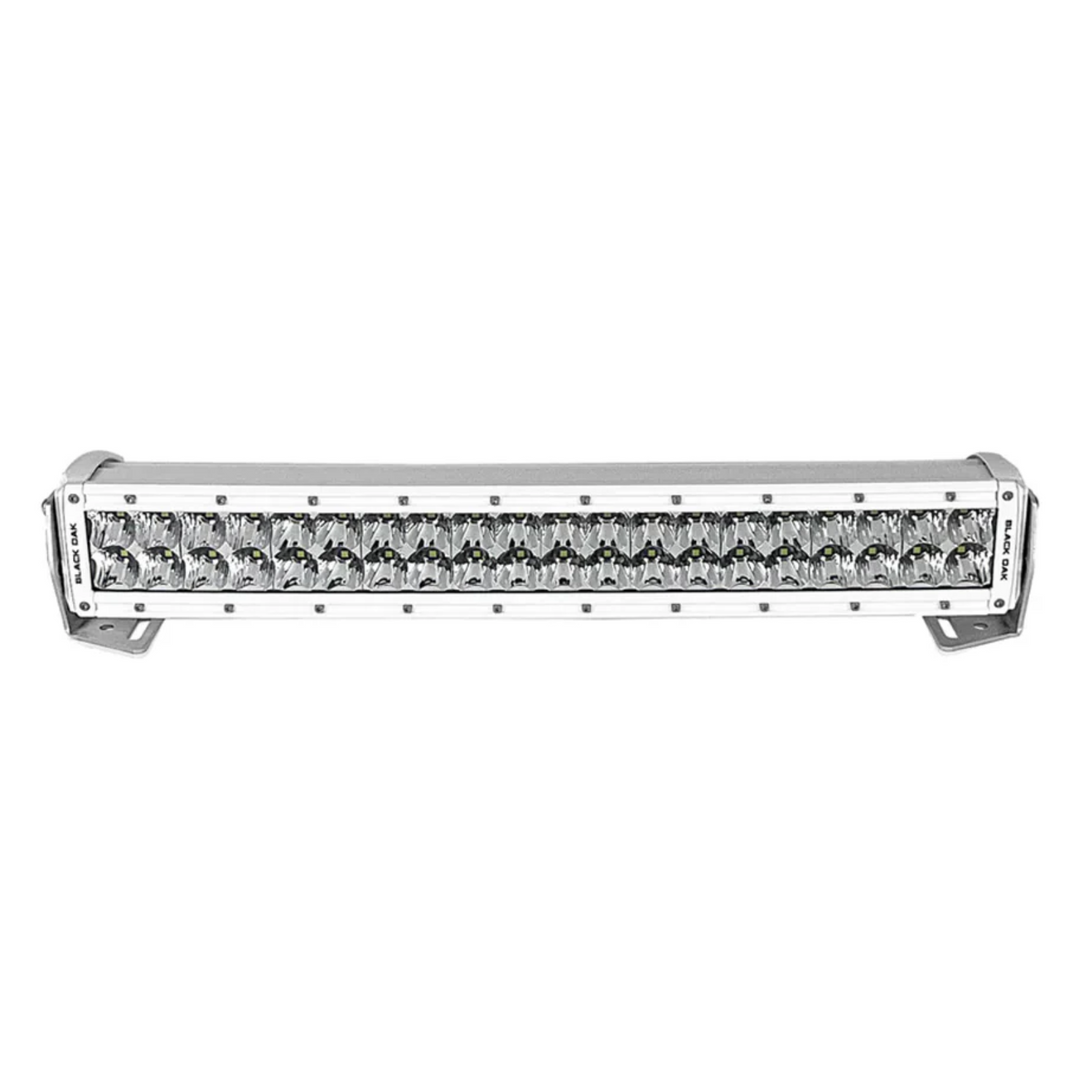 Black Oak LED Pro Series 3.0 Double Row 20" Curved Light Bar White Housing