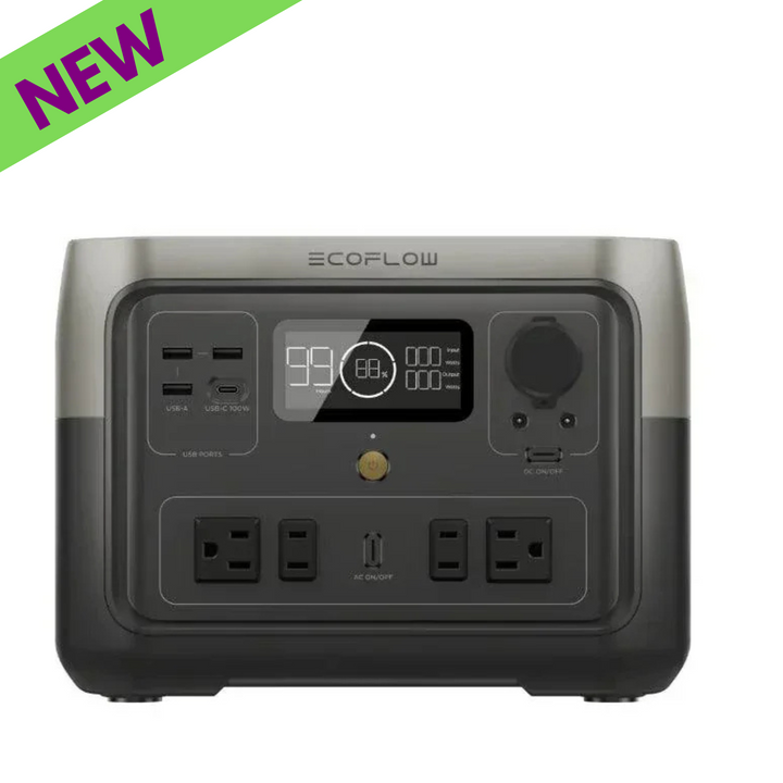 EcoFlow RIVER 2 Max Ultimate Portable Power Station Light Weight Safe &amp; Reliable with multiple ports and display.