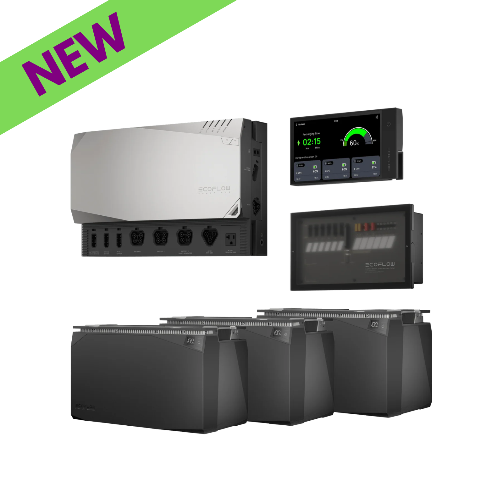 EcoFlow 15kWh Power Independence Kit Reliable Energy for Off Grid Living with solar power system components.