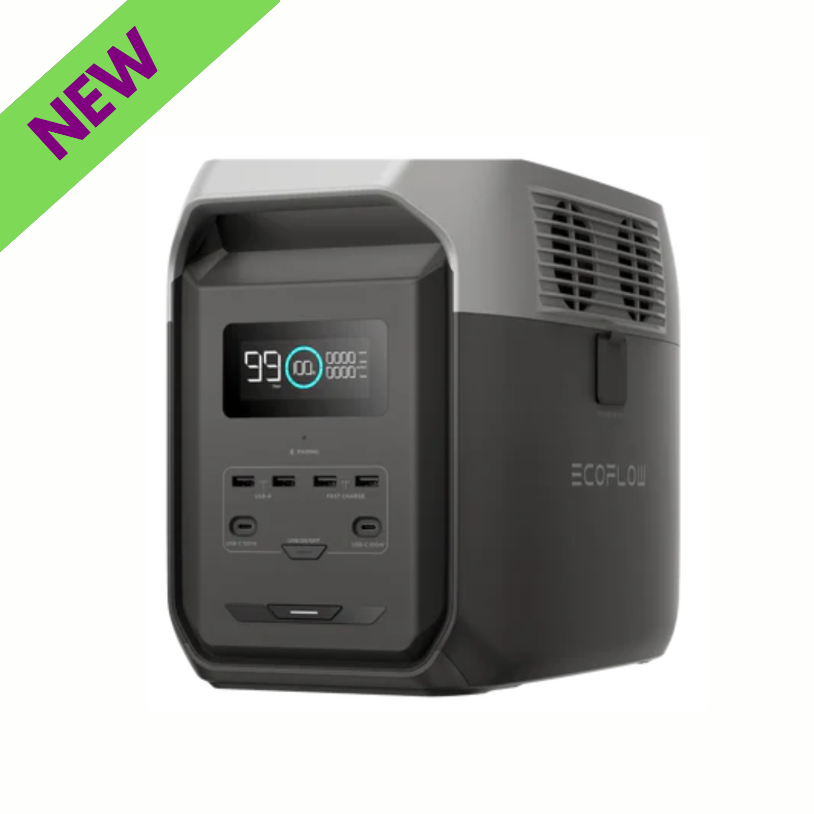 EcoFlow DELTA 3 Portable Power Station Fast Charging 1024Wh Capacity X-Boost with digital display and new design.