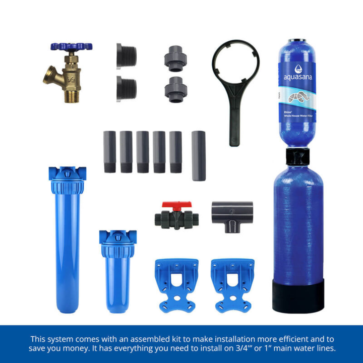 Aquasana Rhino City Whole House Filter 1 Mil GAL + UV + Post and Pre Filter + Installation Kit