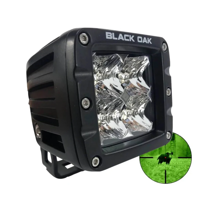 Black Oak LED 2" 850nm Infrared Pod Light Flood Optics Black Housing