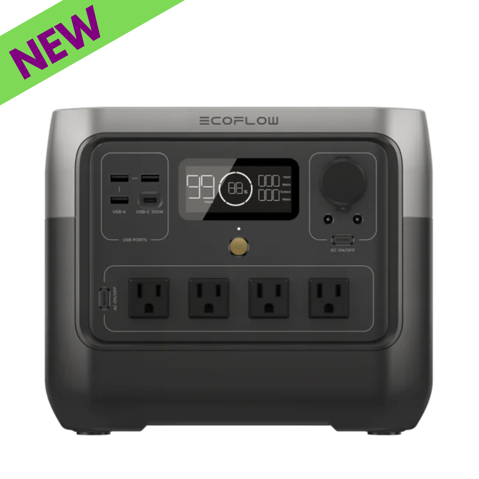 EcoFlow RIVER 2 Pro 768Wh Portable Power Station Generator for Home & Camping - New model with multiple ports.