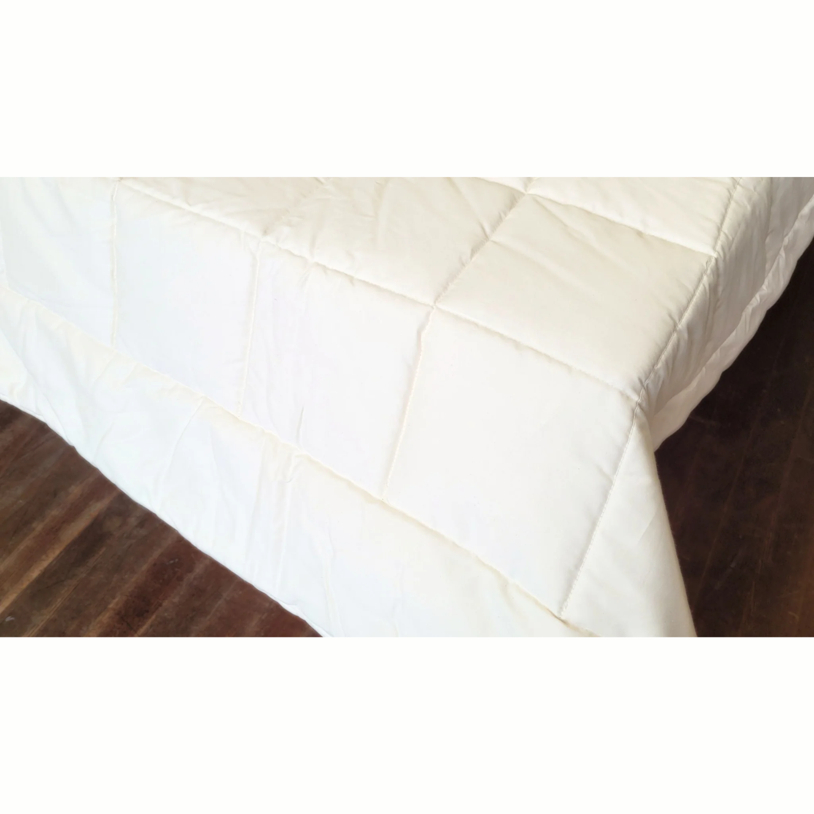 Soaring Heart Quilted Cotton Comforter Soft Breathable Crib Bedding in white fabric, showing quilted design and edge.