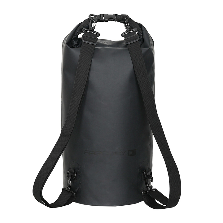 Faraday Dry Bag Sling Pack Stealth Black 10L waterproof backpack with adjustable straps for outdoor adventures.