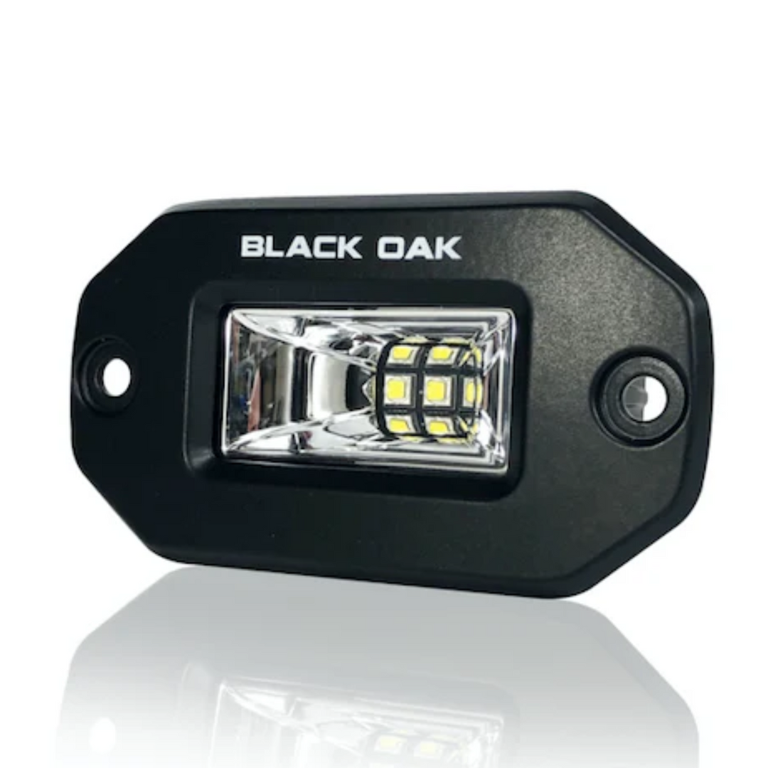 Black Oak LED 2 Inch Black Marine Flush Mount Spreader Light Black Housing