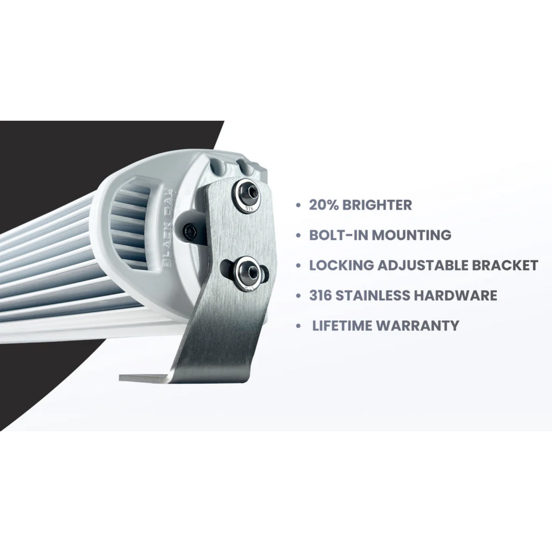 Black Oak LED 20" 940nm Infrared Double Row LED Light Bar Combo Optics Black