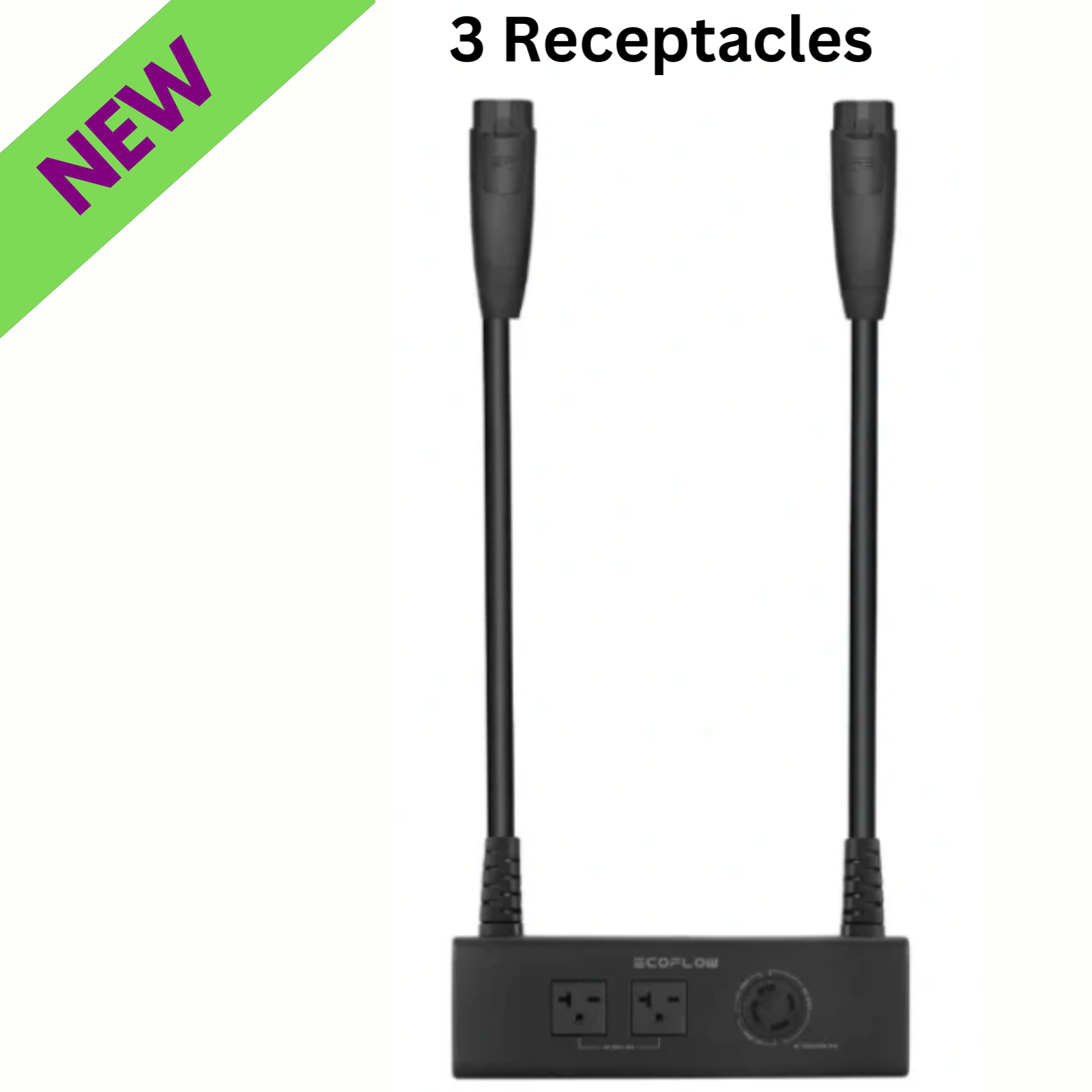 EcoFlow Double Voltage Hub with 3 Receptacles for DELTA Pro, featuring new design and dual input options.