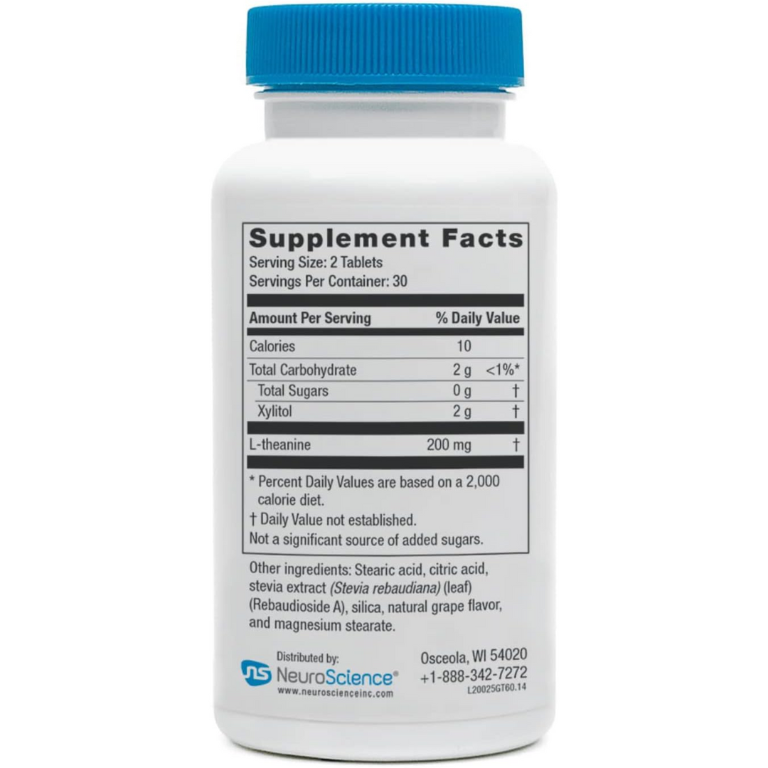 NeuroScience GABA Trex supplement facts label with serving size and ingredients listed on container.