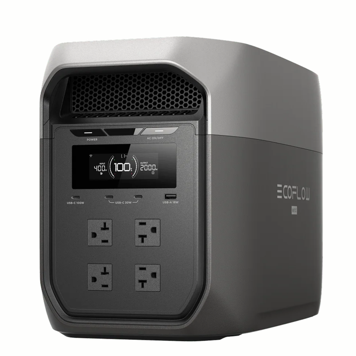 EcoFlow DELTA 3 Max Plus Portable Power Station with multiple outlets and digital display