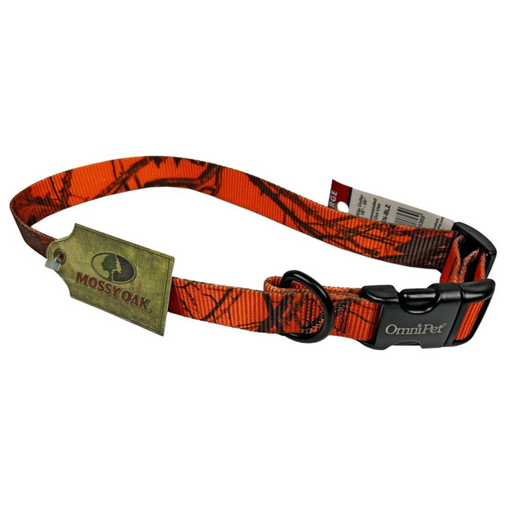 Omnipet Omnipet Kwik Klip Adjustable Collar 1" 18-26" Mossy Oak Blaze Orange Camo
