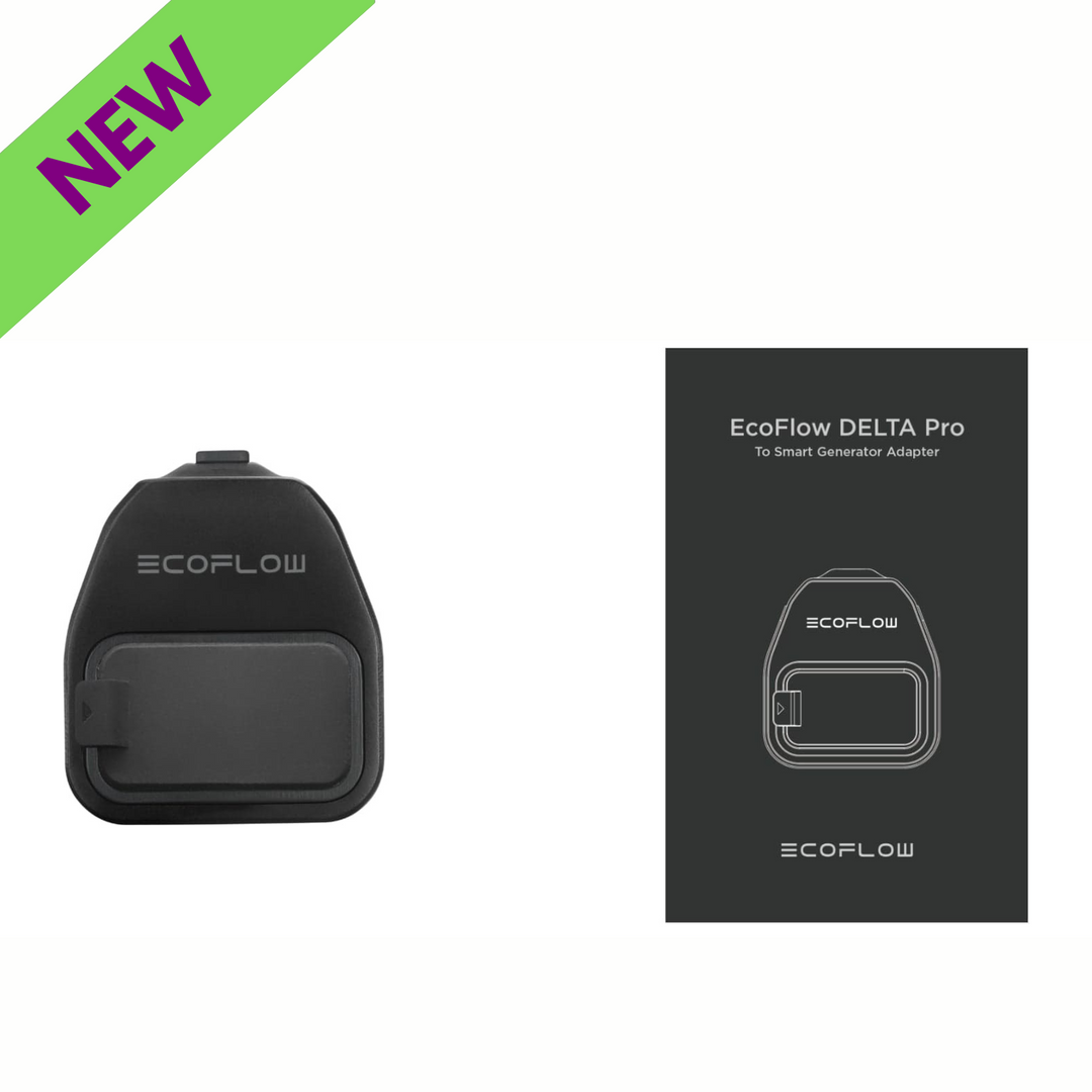 Ecoflow Smart Generator Adapter DELTA Pro 3/DELTA Pro to the Smart Generator with user guide, featuring a new design.