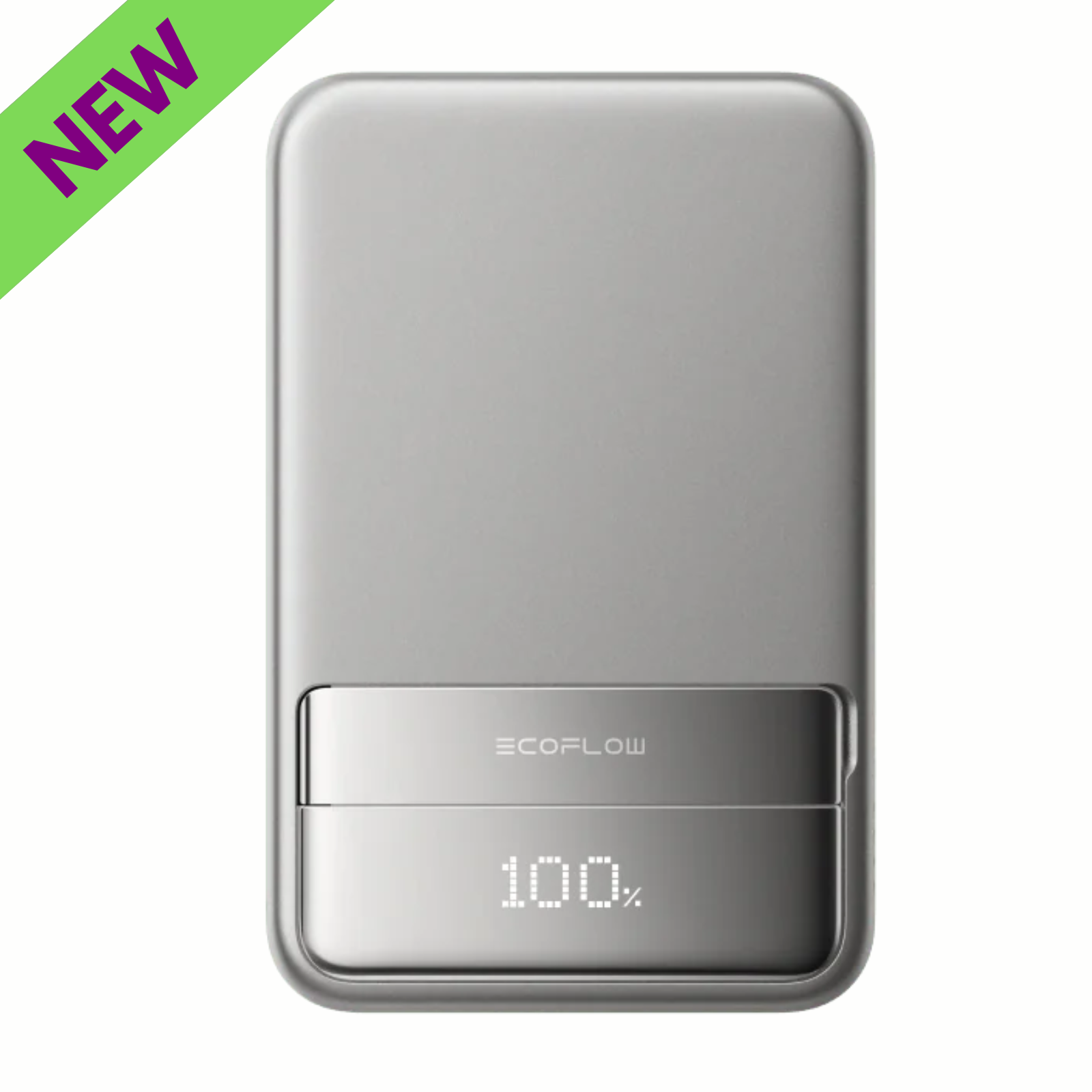 EcoFlow RAPID Magnetic Power Bank 10000mAh Fast Charging Portable Energy Backup with battery level display.