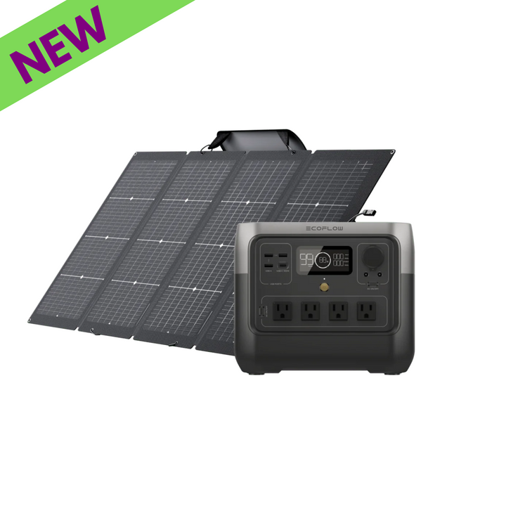 EcoFlow RIVER 2 Pro Portable Power Station 768Wh with Solar Panel 220W showcasing the new design and solar panels.